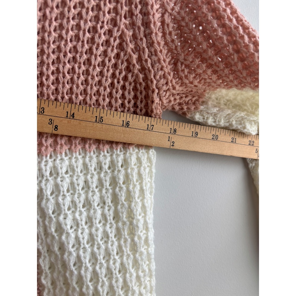 Derek Heart Pink Colorblock Hooded Cardigan Womens Large - Picture 7 of 8